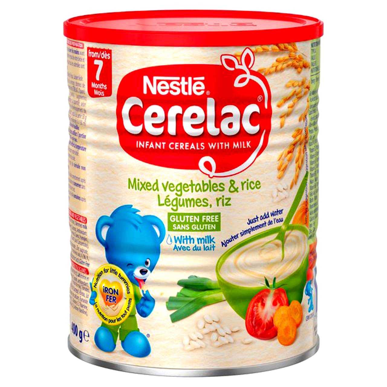 سرلاک مخلوط سبزیجات و برنج به همراه شیر نستله Nestle