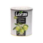 زیتون سبز لوراس قوطی 400 گرمی لوراس loras
