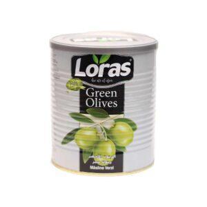 زیتون سبز لوراس قوطی 400 گرمی لوراس loras