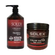 پکیج اقتصادی ماسک و شامپو کراتین سولکس برای موهای رنگ شده Solex